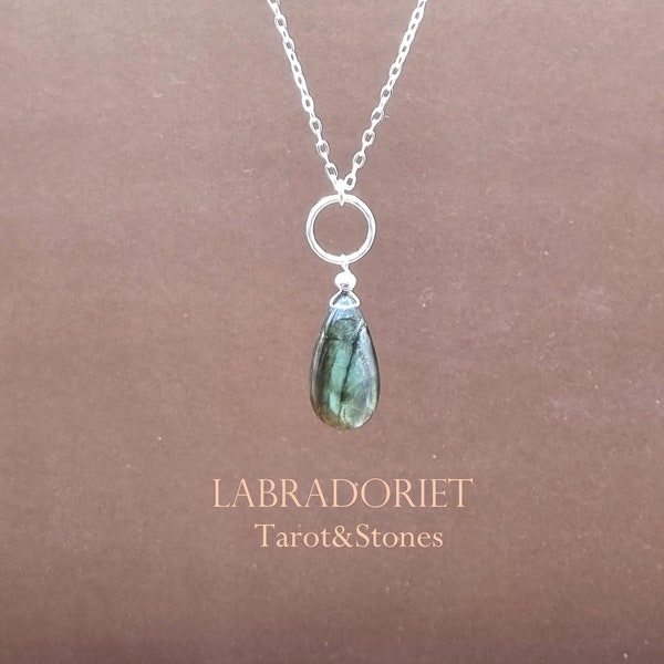 Labradorite necklace with AAA quality drop of Labradorite, 925 sterling silver, also available in 14k goldfilled, handmade, gift