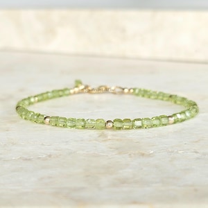 Peridot and Amethyst Gemstone Cut Beaded Bracelet, AAA quality, Handmade, Top Quality, Available 14k Goldfilled, 925 Silver