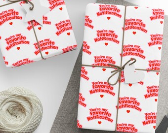 Papel de regalo con la frase "Eres mi favorito", papel de regalo para San Valentín, papel de regalo con un bonito mensaje de amor, papel de regalo romántico para San Valentín.