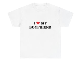 Camiseta "Amo a mi novio", regalo de San Valentín para novia y novio, camiseta romántica para parejas