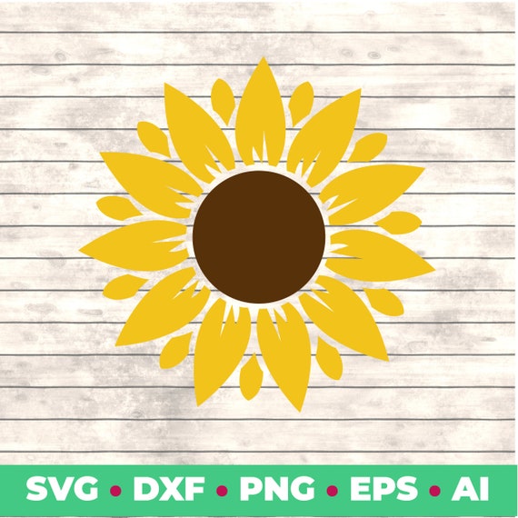 Download Sunflower Svg Flower Svg Yellow Flower Sunflower Silhouette Etsy