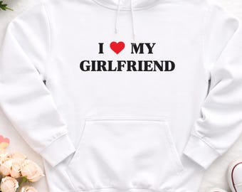 Sudadera con capucha "Amo a mi novia" / Sudadera con capucha con gráfico de corazón de amor