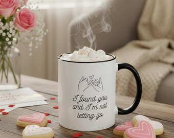 Taza romántica de aniversario: regalo de primer aniversario para él o ella, taza minimalista para pareja, regalo de San Valentín