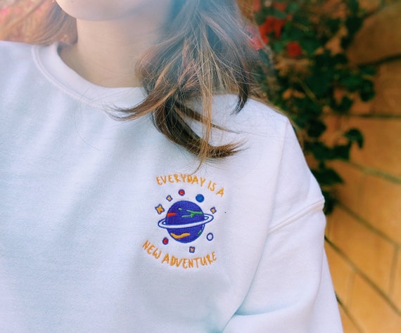 Everyday is A New Adventure Embroidered Planet & Stars Unisex | Etsy