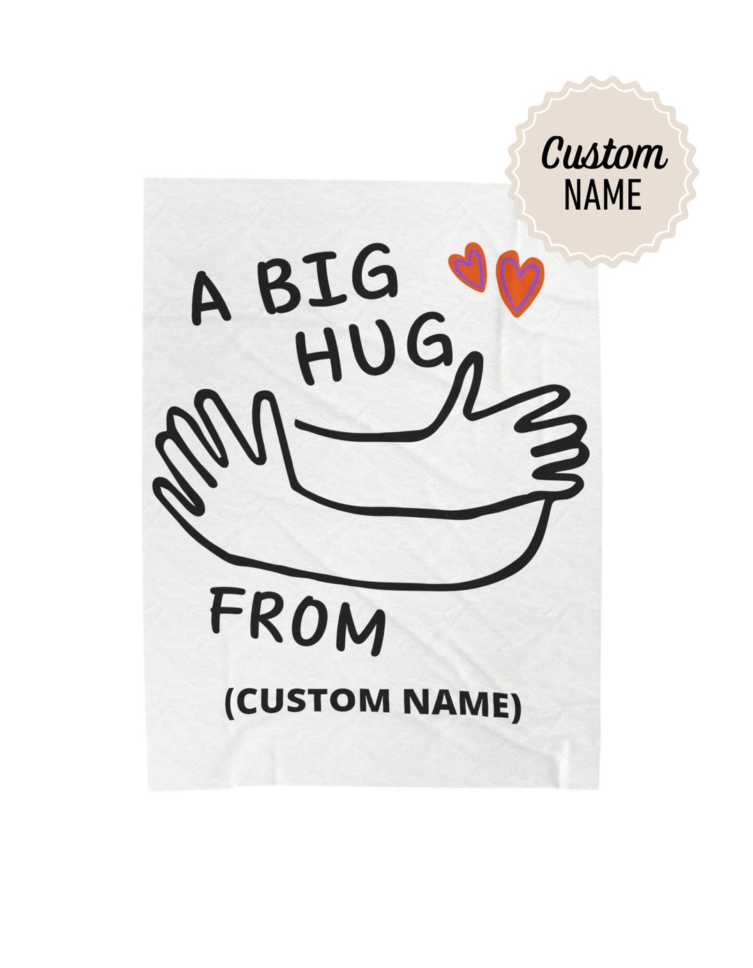 A Big Hug From Personalized Blanket, Personalized Gift, Long Distance ...