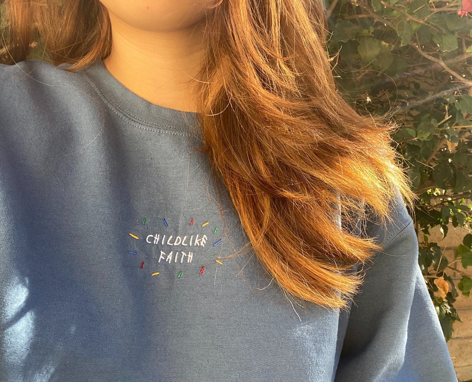 Childlike Faith Embroidered Confetti Crewneck Sweatshirt | Etsy