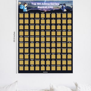 Top 100 Scratch Off Anime Bucket List Poster