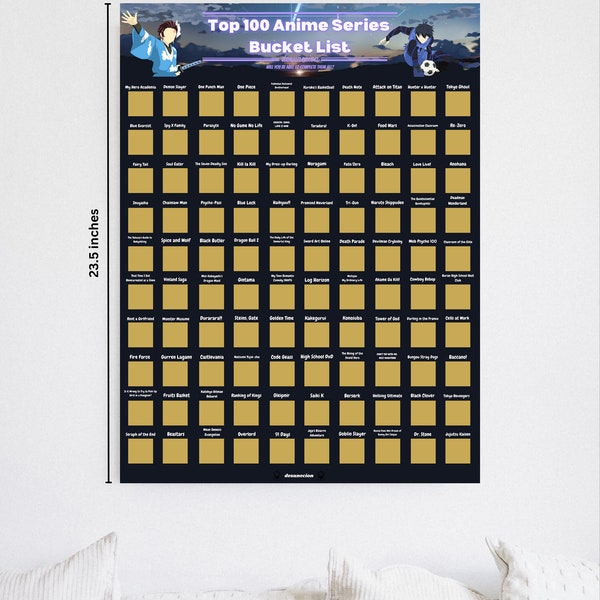 Top 100 Scratch Off Anime Bucket List Poster