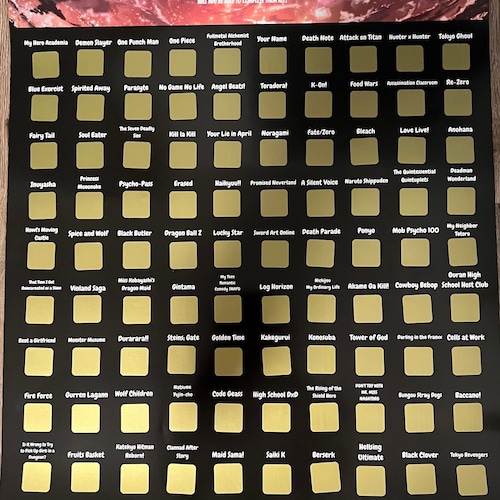Top 100 Scratch off Anime Bucket List Poster - Etsy Top 100 Scratch off Anime Bucket List Poster - Etsy