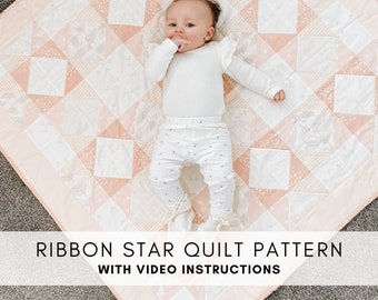 Ribbon Star Block Quilt Pattern - With Video Tutorial