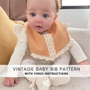 Vintage Baby Bib Sewing Pattern // Learn to Sew // Sewing for Beginners with Video Tutorial