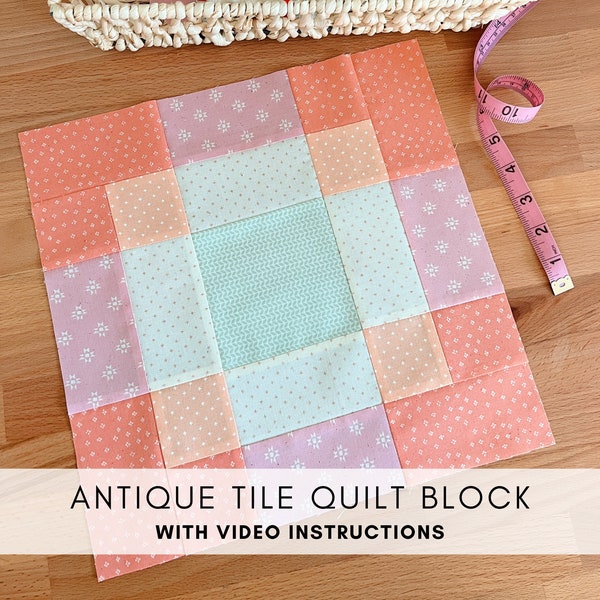 Antique Tile Quilt Block Pattern // Learn to Quilt // Quilting for Beginners with Video Tutorial