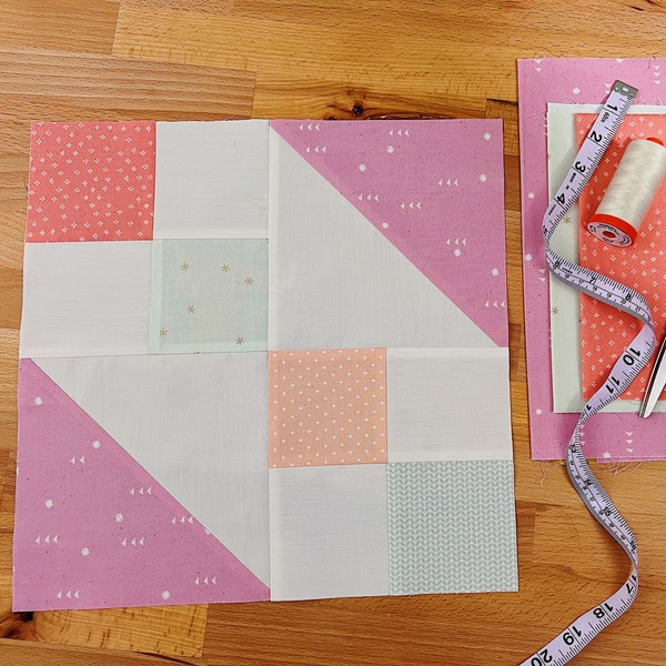 New Four Patch Quilt Block Pattern // Learn to Quilt // Quilting for Beginners with YouTube Video