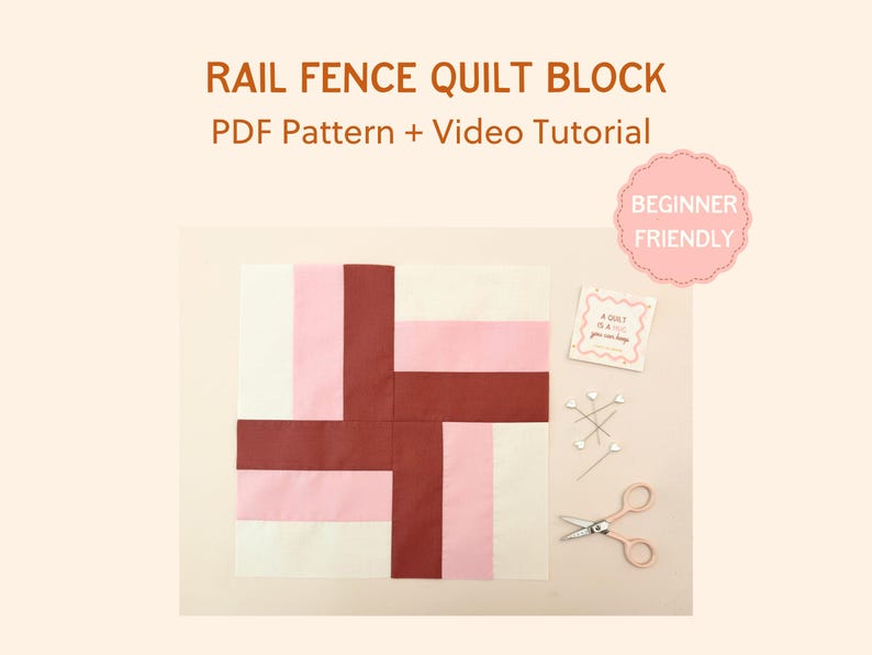 Rail Fence Quilt Block Pattern | Beginner-friendly (PDF Pattern) - Etsy