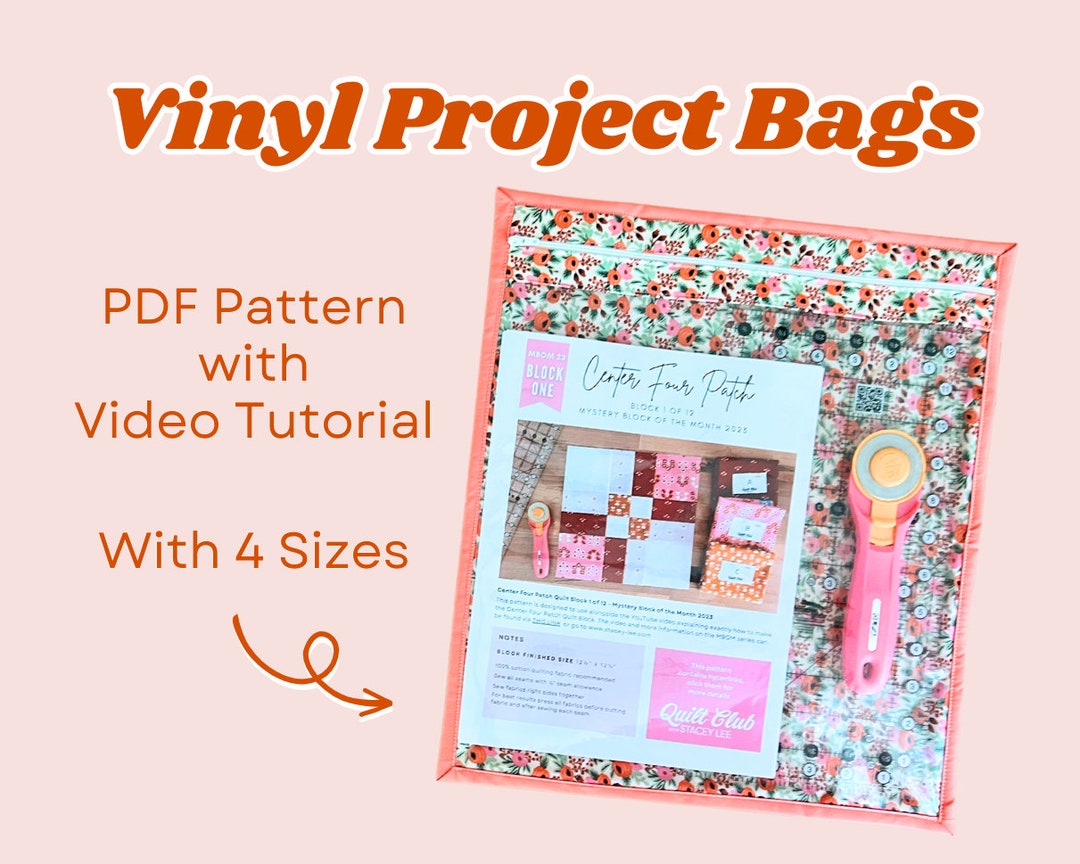 Vinyl Project Bag With Self Binding Sewing Pattern // Includes Four ...