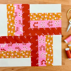 Rail Fence Quilt Block PDF Pattern - With Video Tutorial - Learn to ...