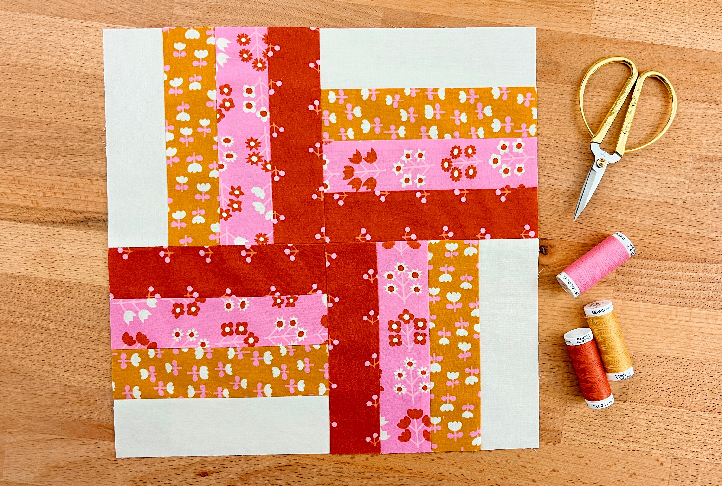 Rail Fence Quilt Block PDF Pattern - With Video Tutorial - Learn to ...