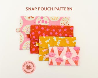 Snap Pouch Sewing Pattern – Easy DIY Gift with D-Ring (PDF Pattern)