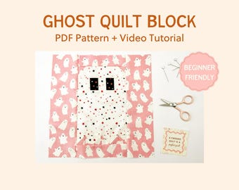 Ghost Quilt Block Pattern | Halloween Sewing (PDF Pattern)