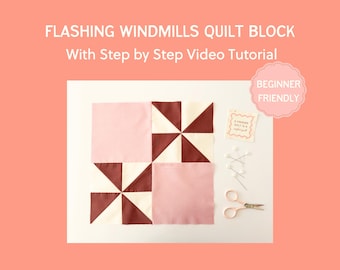 Windmills Quilt Block Pattern – Easy Beginner Pinwheel (PDF Pattern)
