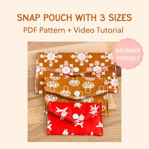 Molde de Costura para Bolsa de Pressão – 3 Tamanhos Inclusos | Presente Fácil Faça Você Mesmo | Fácil para Iniciantes com Tutorial em Vídeo