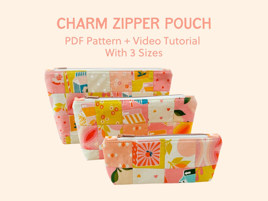 Mini Charm Zipper Pouch Sewing Pattern PDF – 3 Sizes Included ...