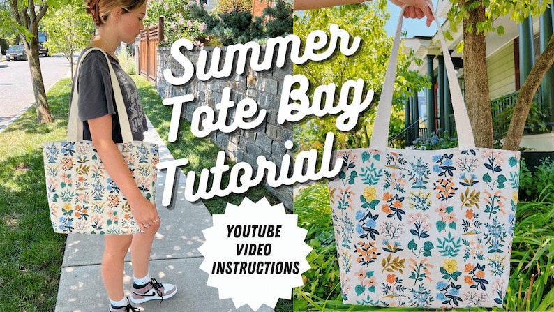 Summer Tote Bag Pattern // Beginner Friendly // Learn to Sew with Video Tutorial image 7