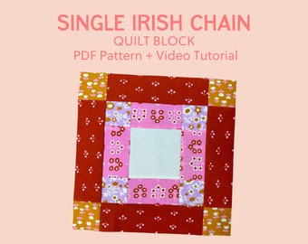 Single Irish Chain Block Pattern - Mit Video Tutorial - Quilten lernen für Anfänger