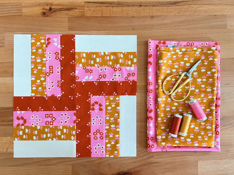Rail Fence Quilt Block PDF Pattern - With Video Tutorial - Learn to ...