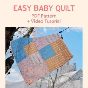 Quick and Easy Baby Quilt Pattern // Quilting for Beginners // Learn to Quilt with Video Tutorial image 1