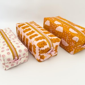 Zippered Box Case Pattern Boxy Zipper Pouch PDF Sewing Pattern – 3 Sizes With Step-by-step Video ...