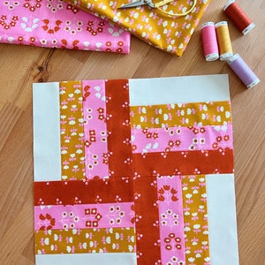 Rail Fence Quilt Block PDF Pattern - With Video Tutorial - Learn to ...
