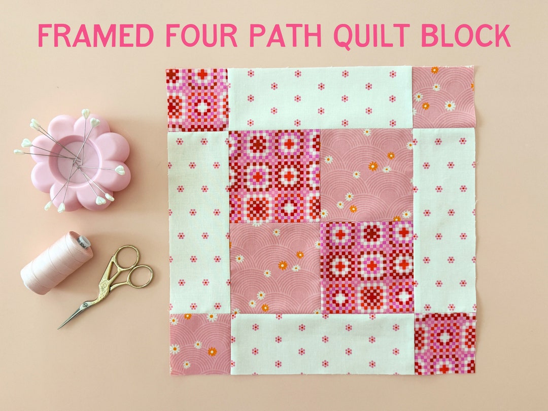 Framed Four Patch Quilt Block PDF Pattern With Youtube Video // Learn ...