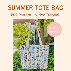 Sommer Tote Bag Schnittmuster - Anfängerfreundliches PDF mit Video Anleitung