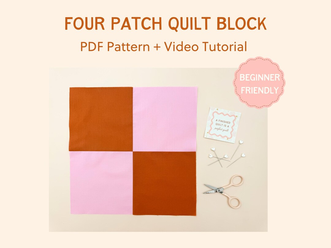 Four Patch Quilt Block Pattern | Block of the Month 2025 | PDF Quilt ...