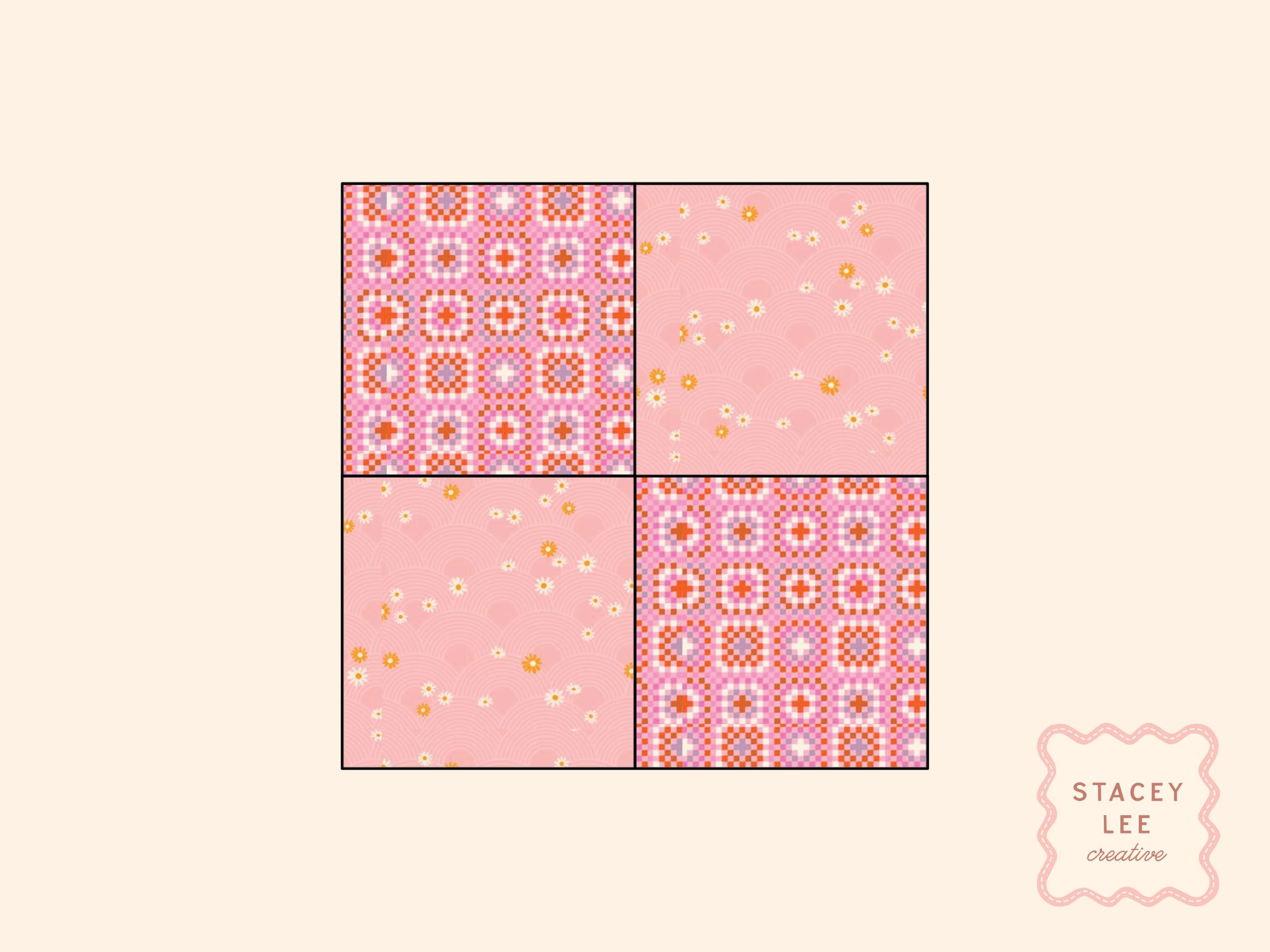 Four Patch Quilt Block Pattern | Beginner Friendly (PDF Pattern) - Etsy