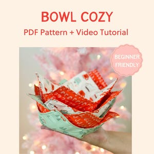 Patrón de costura para cuenco acogedor (PDF, 2 tamaños): regalo fácil para principiantes con videotutorial