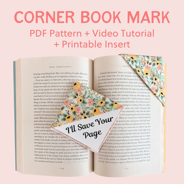 Fabric Bookmark Sewing Pattern // Beginner Friendly // Learn to Sew with Video Tutorial