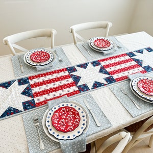 Stars and Stripes Quilted Table Runner Pattern – Patriotic Decor (PDF ...