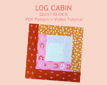 Log Cabin Quilt Block Pattern – Mit Video Anleitung – Quilten lernen für Anfänger