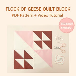 Flock of Geese Quilt Block Pattern | Beginner-Friendly (PDF Pattern)
