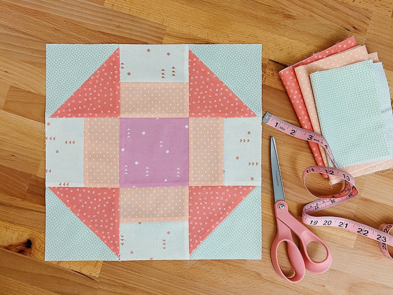 Grecian Square Quilt Block // Learn to Quilt // Quilting for Beginners image 1