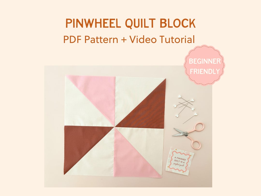 Pinwheel Quilt Block Pattern | Beginner Friendly (PDF Pattern) - Etsy