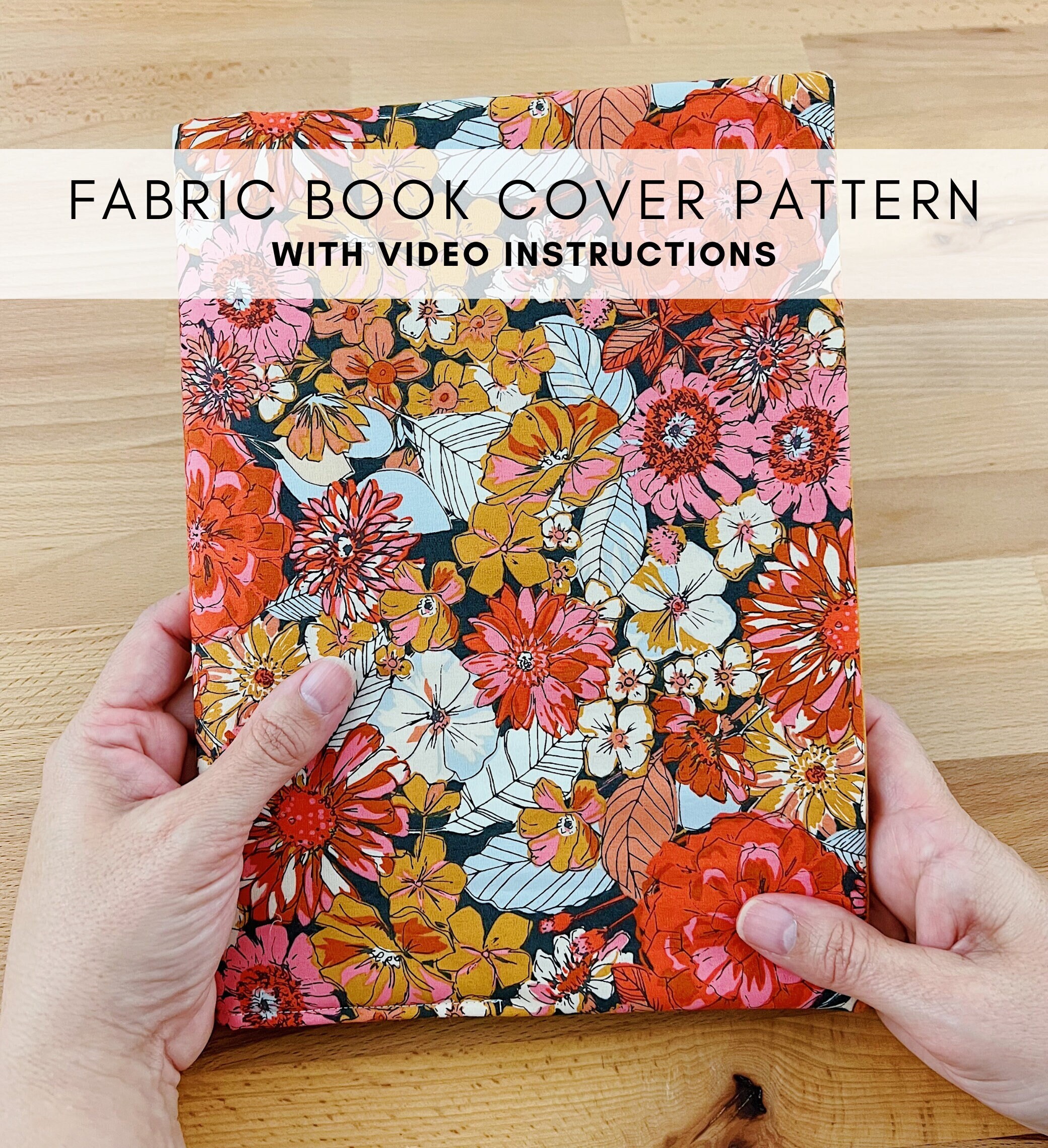 Fabric Book Cover Sewing Pattern // Sewing for Beginners // Etsy