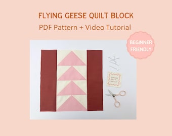 Flying Geese Quilt Block Pattern | Beginner Friendly (PDF Pattern)
