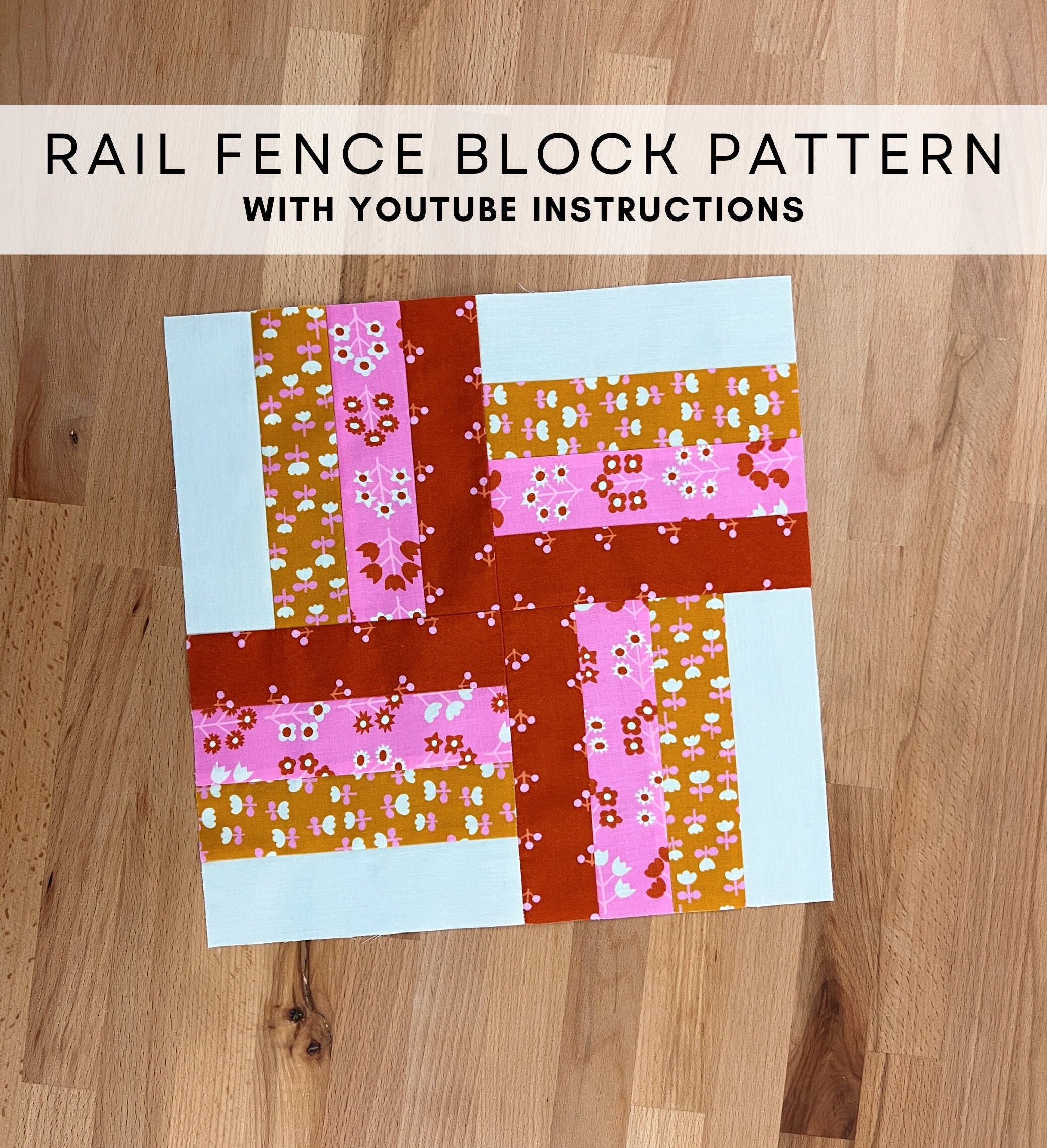 3-yard Quilt Pattern: RAIL FENCE by Fabric Café. Make an Easy 3