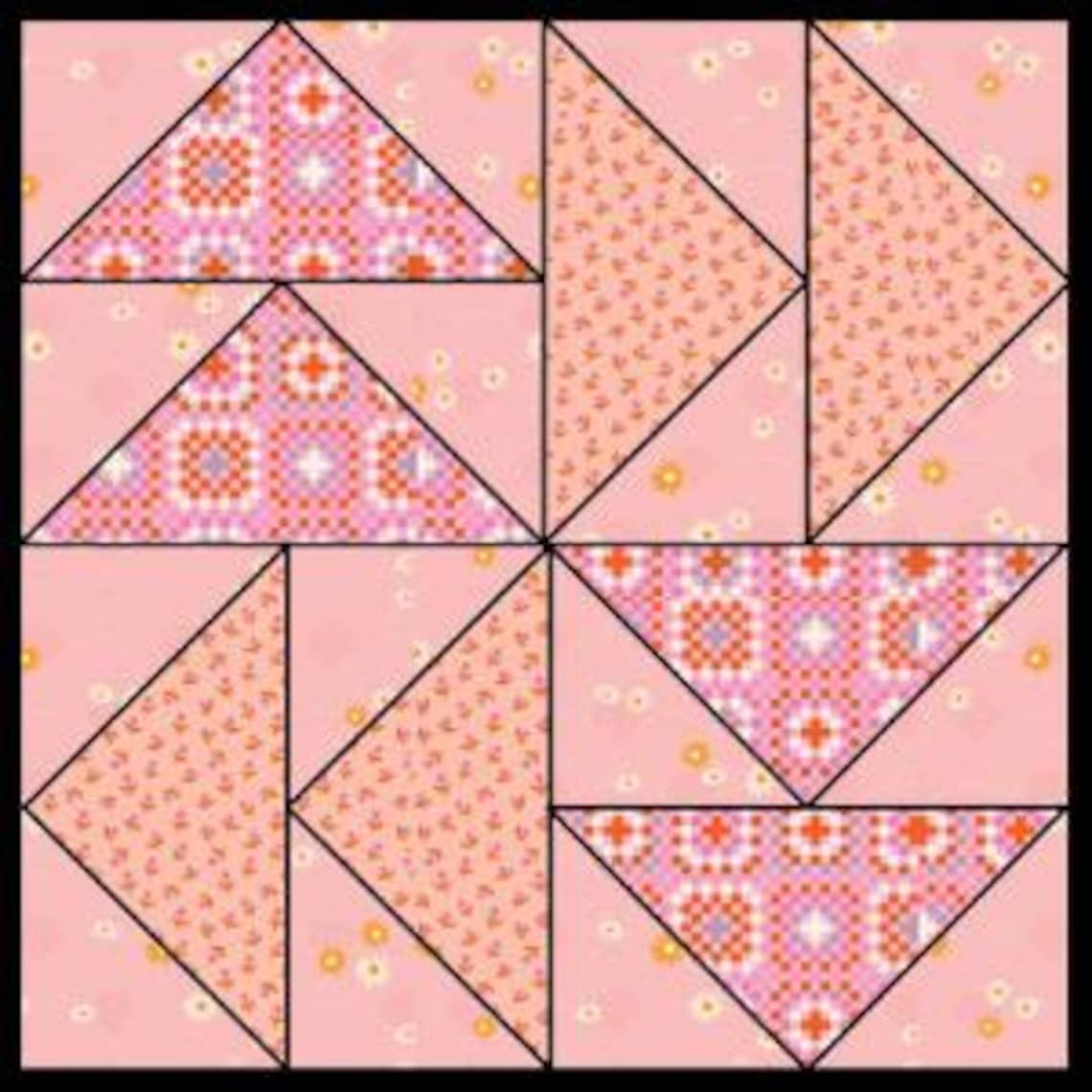 Virginia Reel Quilt Block PDF Pattern With Youtube Video // Learn to ...
