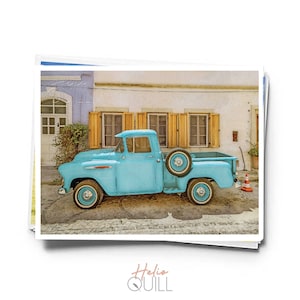 Paquet de 12 cartes de vœux de voiture classique aquarelle