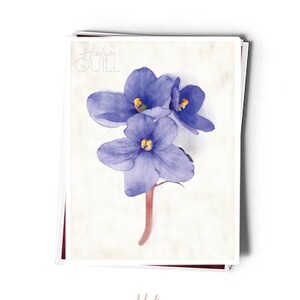 Fleur aquarelle unique Carte de vœux