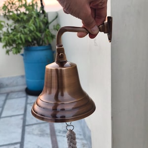 Front Door Bell, Brass Doorbell, Church Bell, Decorative Bell, Dinner Bell, Housewarming Gift, Engraved Bell, Personalized Gift, Wall Bell